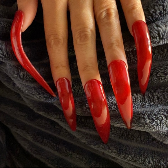 Xxxl curvy red Christmas acrylic press on nails - Picture 7 of 10